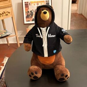 Brown Bear Plush Toy with Black Hoodie NWT